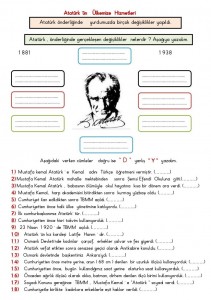 Atatürk'le kazandıklarımız etkinlik sayfası